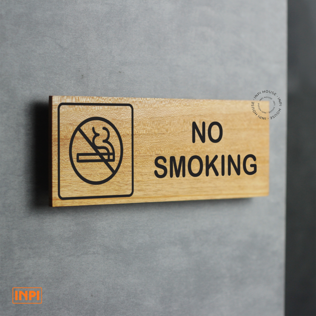 Jual INPI Sign Kayu Mahoni Sticker No Smoking Shopee Indonesia