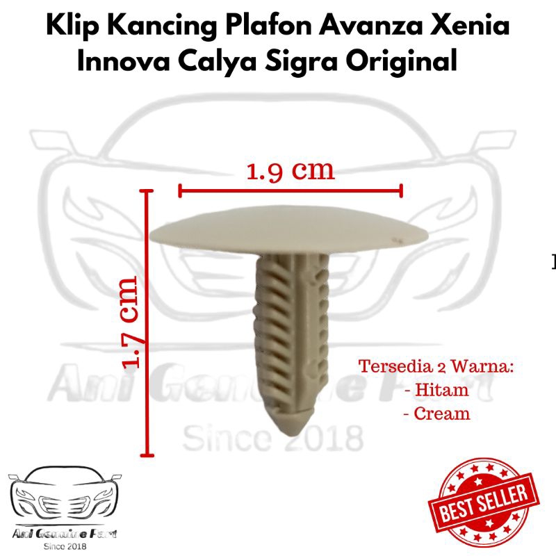 Jual Kancing Klip Plafon Avanza Xenia Innova Calya Sigra Original