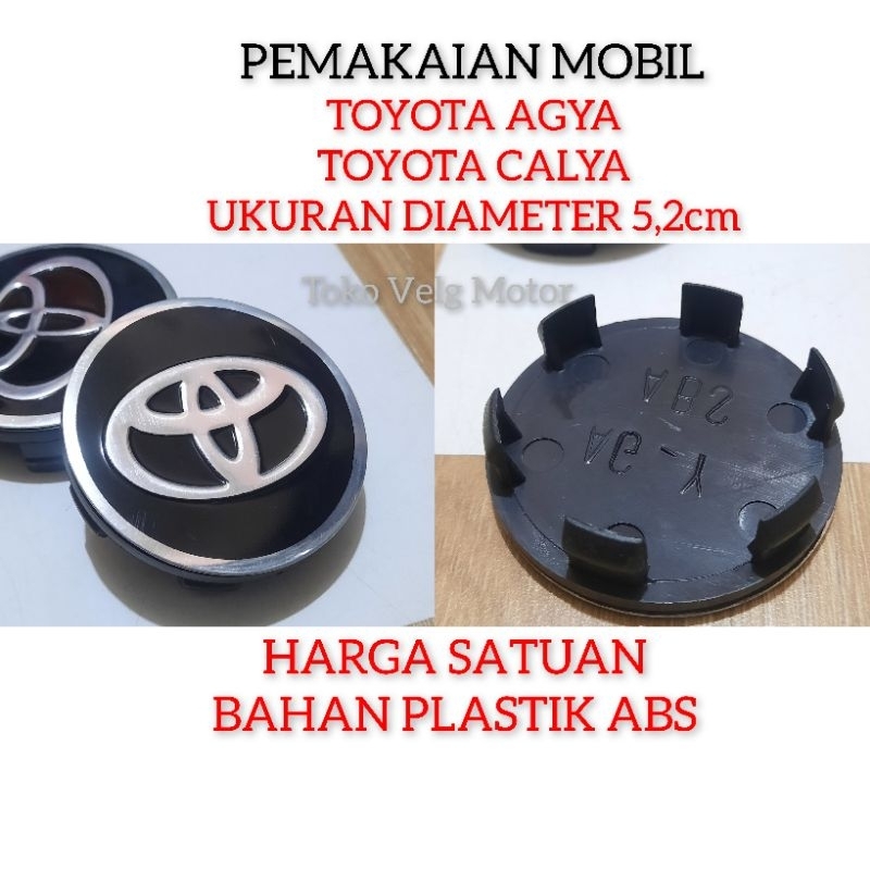 Jual Dop Roda Tutup Velg Toyota AGYA CALYA Diameter 5 2cm Harga Satuan