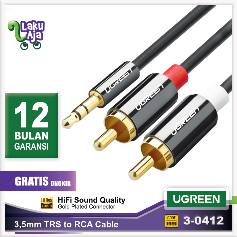 Jual Kabel Audio Aux Mm Ke Rca Stereo Ugreen Mm To Rca Untuk