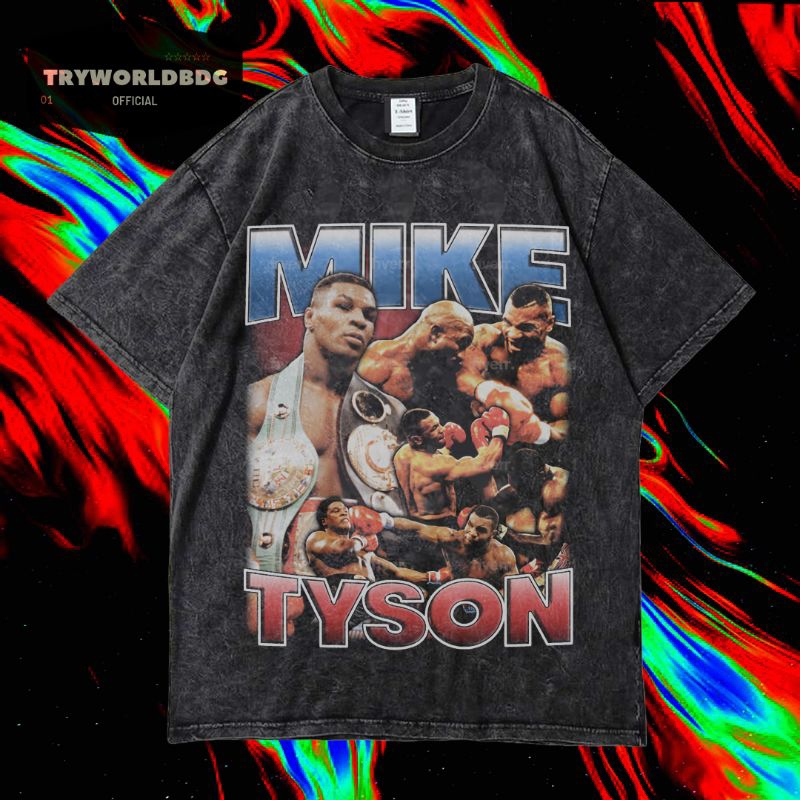 Jual Kaos Oversized Kaos Washed Oversized T Shirt Kaos Mike Tyson