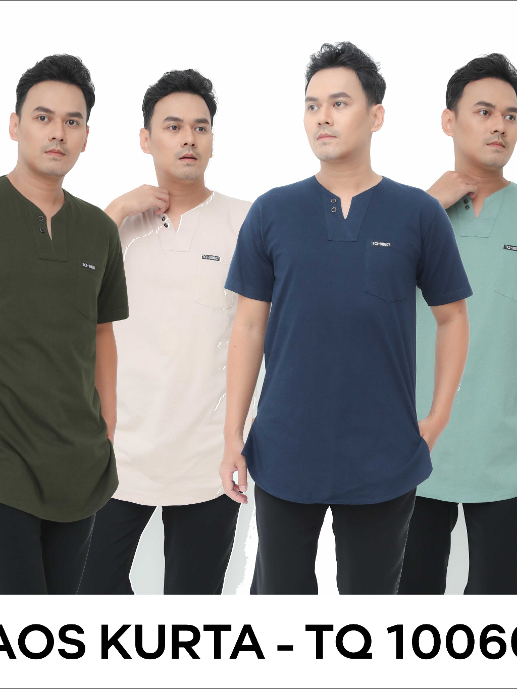 Jual Kaos Kurta Pria Dewasa Lengan Pendek Kaos Polos Longline Premium