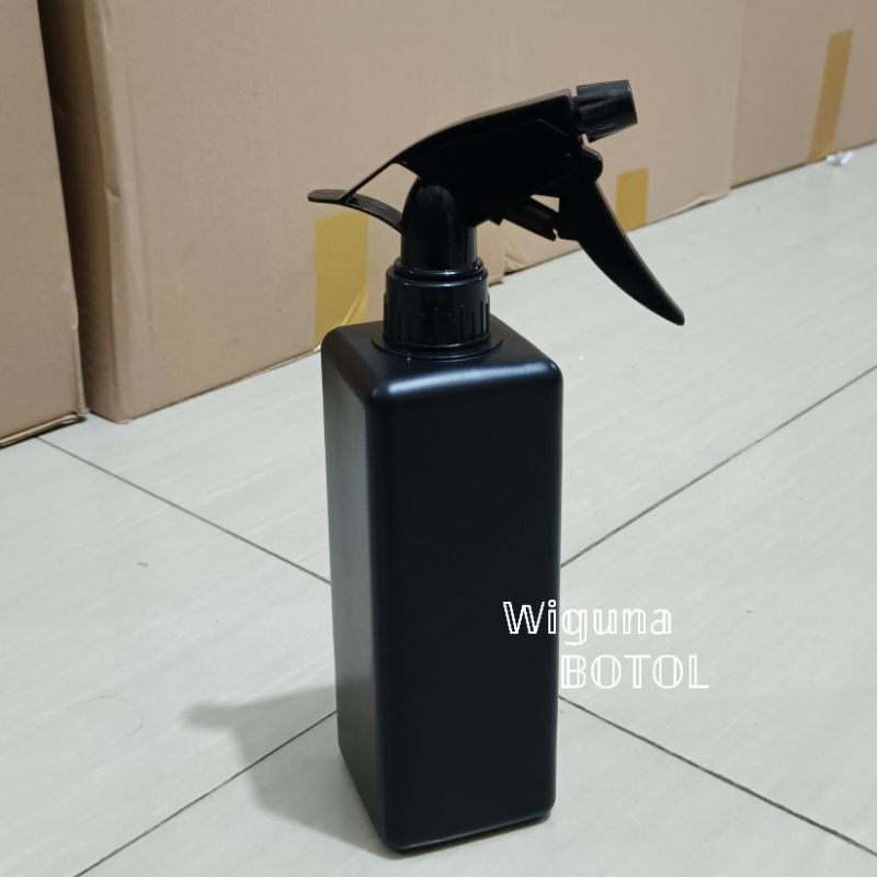 Jual Botol Spray 500ml HDPE Kotak Hitam Botol HDPE 500ml Model Kotak