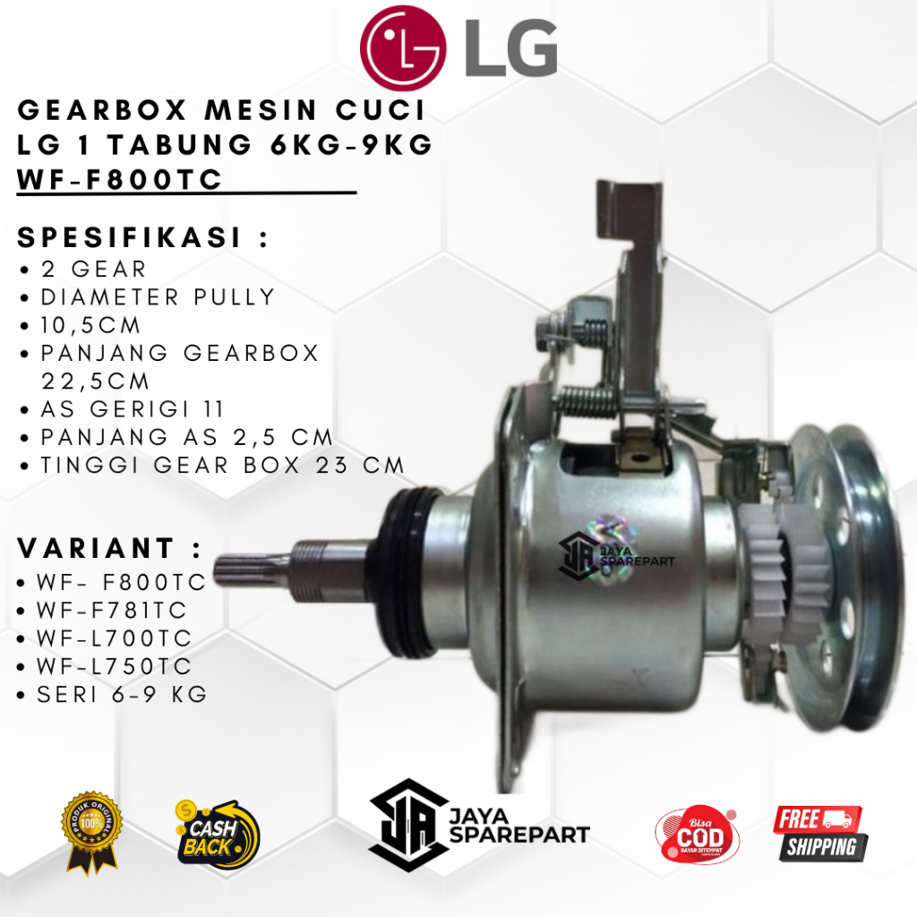 Jual WF F800TC GEAR BOX MESIN CUCI LG 1 TABUNG 6KG 9KG GEARBOX