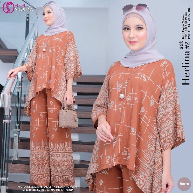 Jual Setelan Waka Batik One Set Andera Warna Soft Ukuran Jumbo Kg