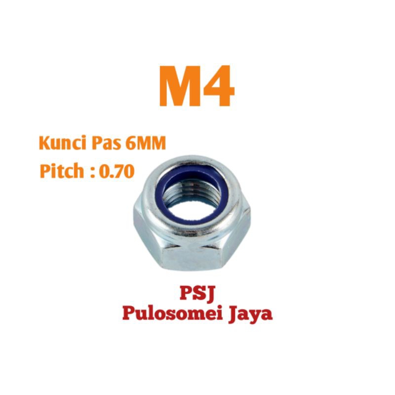 Jual Mur Nylon Lock Nut M4 Galvanis Shopee Indonesia