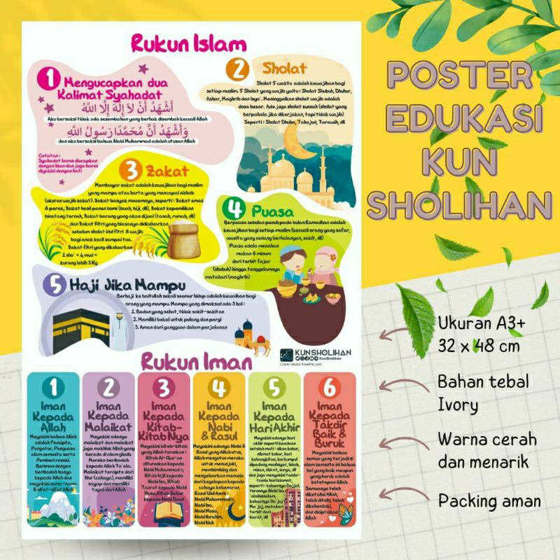 Jual Poster Rukun Iman Dan Islam Shopee Indonesia