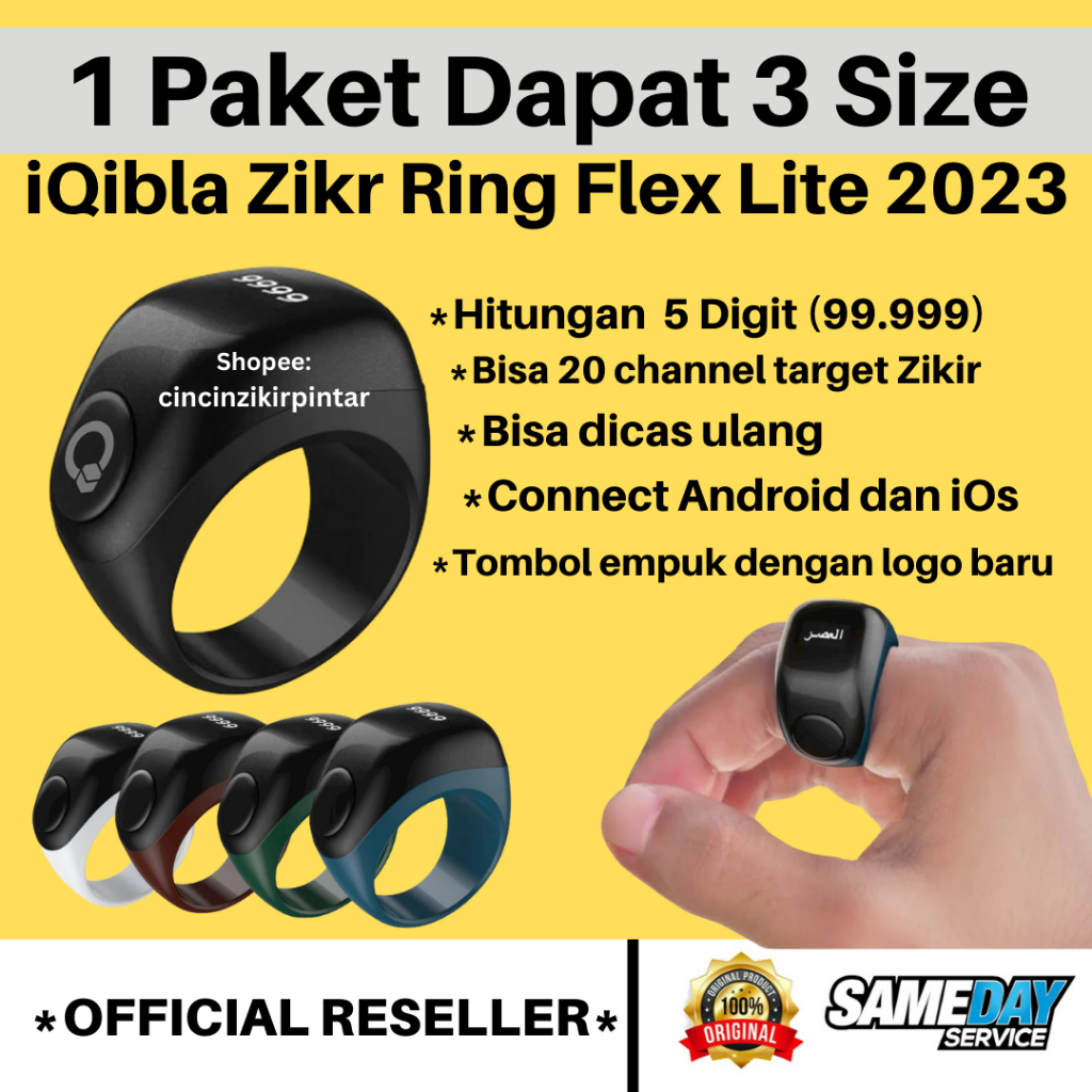 Jual Model Terbaru 2023 Cincin Tasbih IQibla Zikr Ring Flex Lite