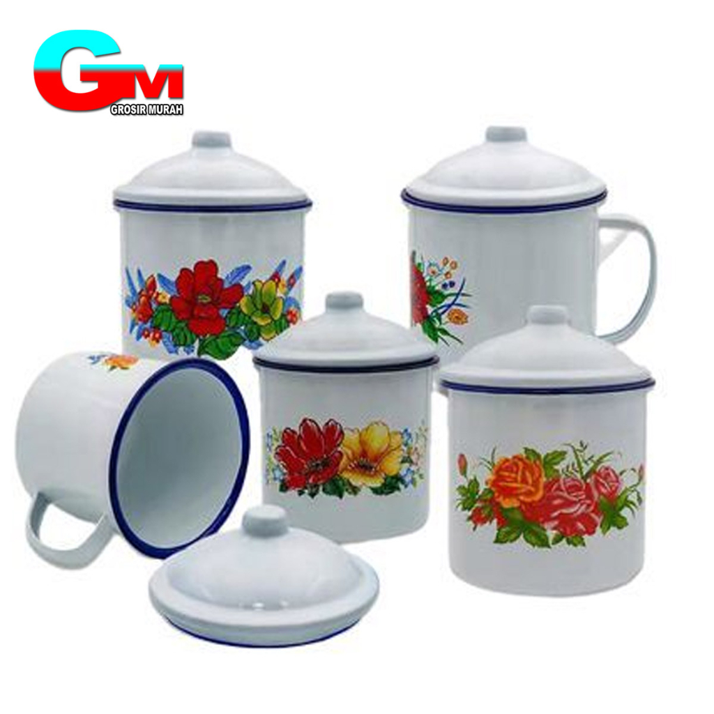 Jual Cangkir Mug Enamel 12Cm Gelas Mug Enamel Cangkir Kopi Enamel 7