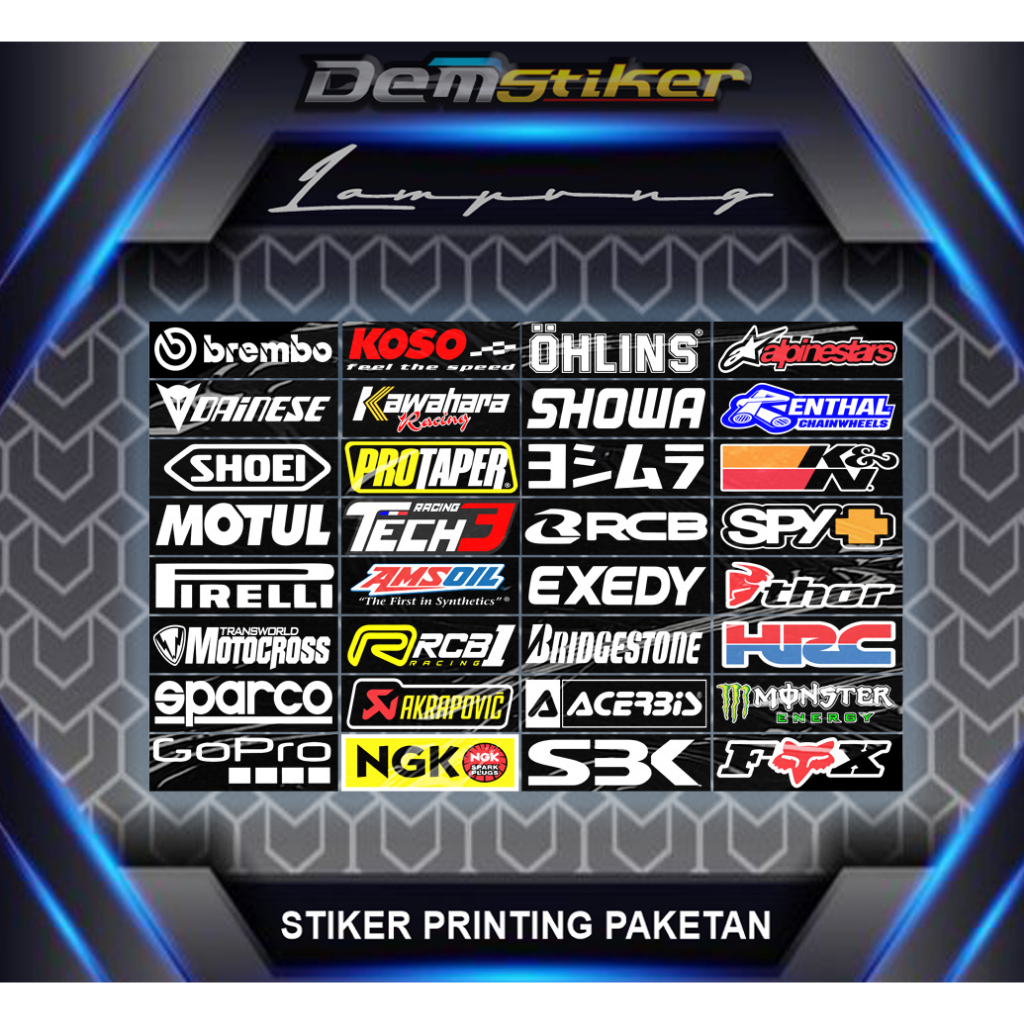 Jual Stiker Pack Logo Racing Hologram Dan Biasa Stiker Logo Keren