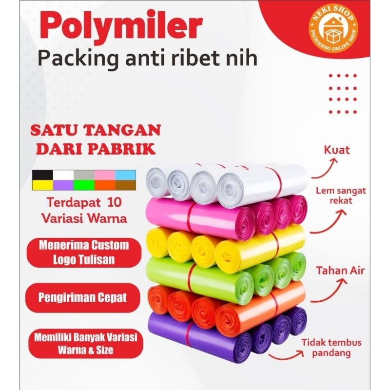 Jual Plastik Polimer Berbagai Ukuran Polymailer LDFE 1pack 100pcs