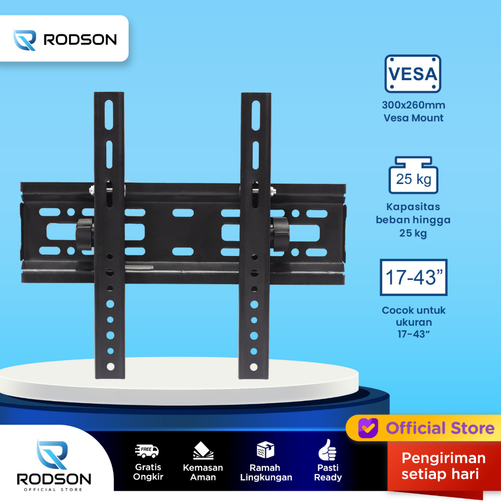 Jual RODSON RB3T Bracket TV Monitor LED LCD 17 43 Flat Panet TV Wall