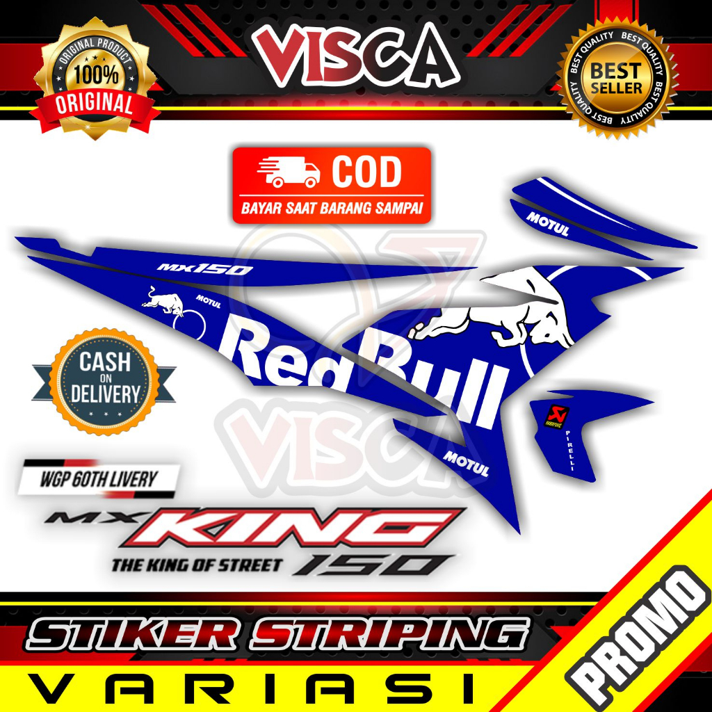 Jual Stiker Striping MX King Variasi Red Bull Torro Shopee Indonesia