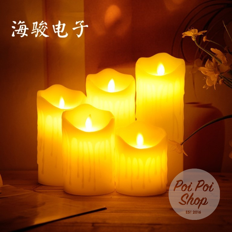 Jual Lilin LED Melted Candle Lampu Tidur Hiasan Kamar Unik Kado Baterai