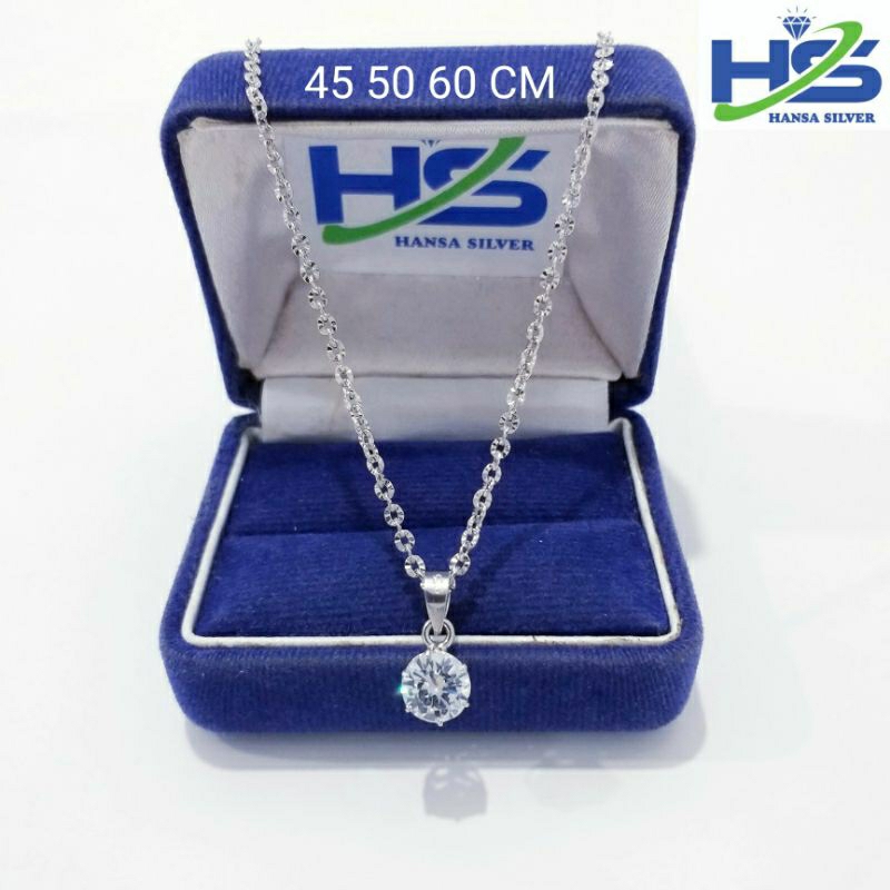 Jual Kalung Perak Wanita Silver Asli Lapis Emas Putih Rantai Nori