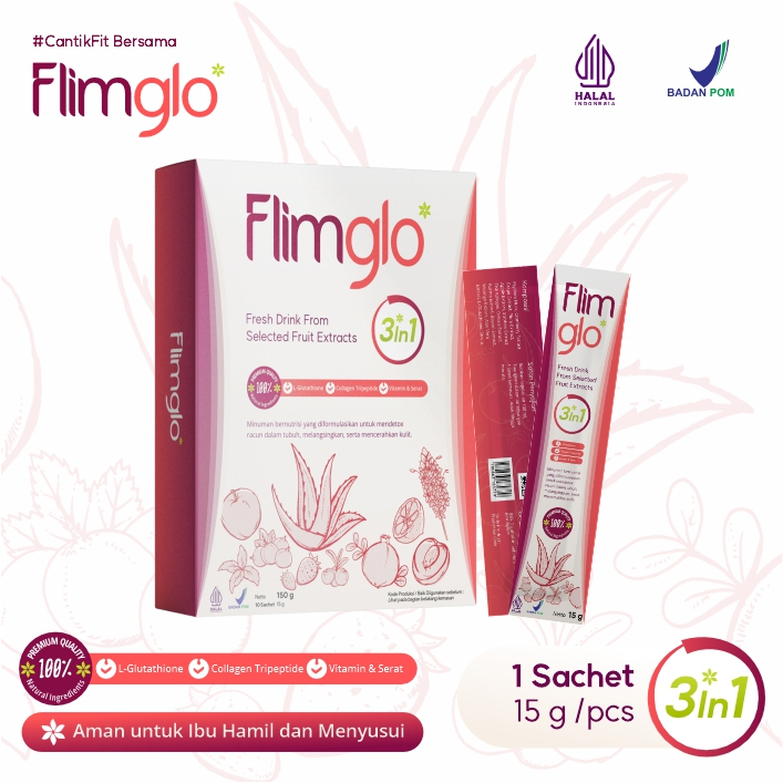 Jual Flimglo Minuman Fiber Drink Dengan Collagen Dan L Glutathione BPOM