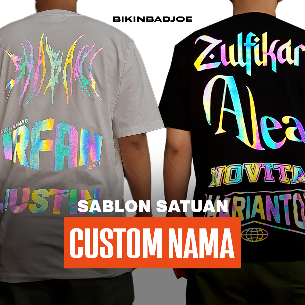 Jual KAOS CUSTOM NAMA NYALA REFLECTIVE RAINBOW Shopee Indonesia