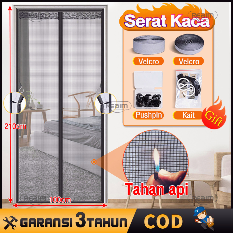 Jual Tirai Magnet Bahan SERAT KACA 100x210cm Tirai Pintu Kamar Tirai