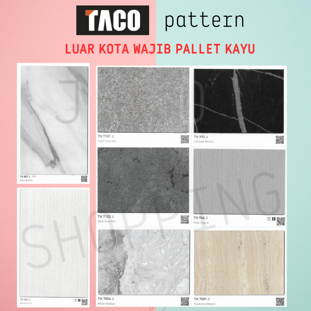 Jual LUAR KOTA WAJIB PALLET KAYU HPL Taco Pattern TH 887 906 907 992