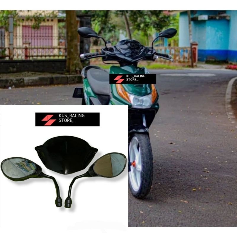 Jual Paket Murah Spion X1 Plus Visor Honda Beat Karbu Hitam Free Double