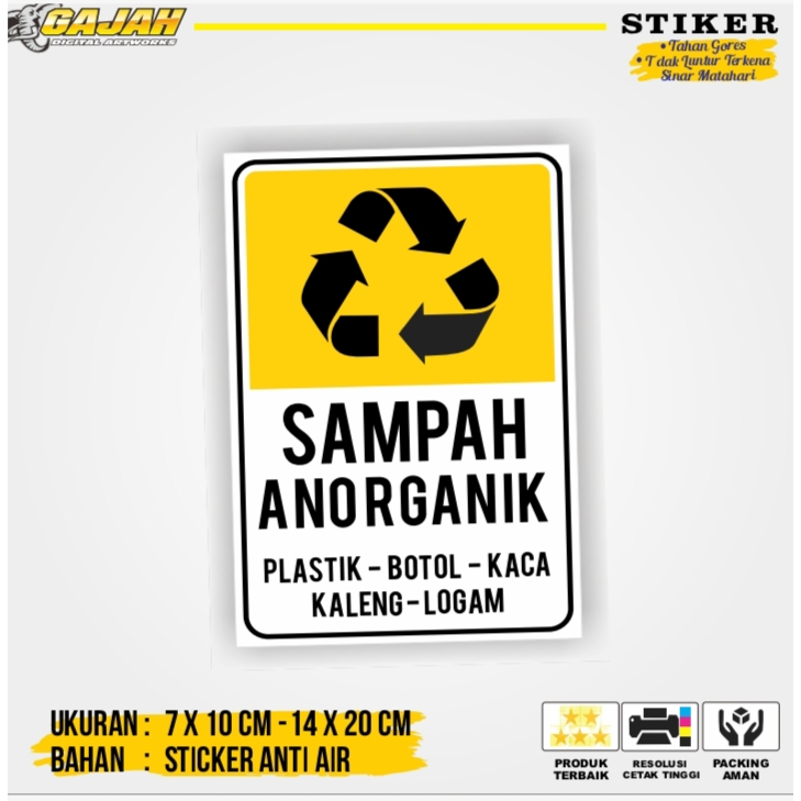 Jual Stiker Penanda Tempat Jenis Sampah Anorganik Shopee Indonesia