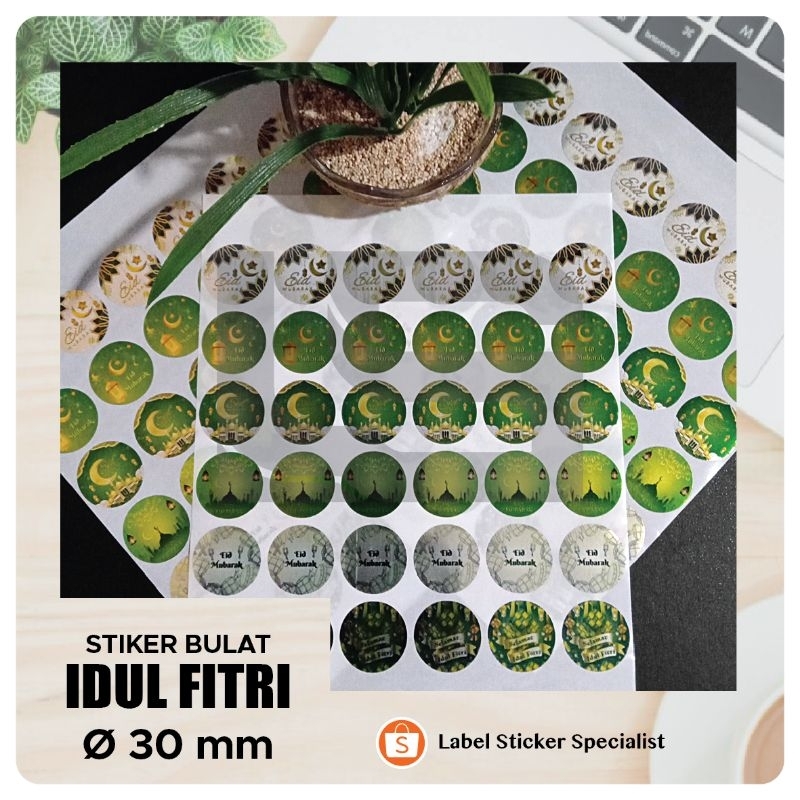 Jual Stiker Toples Lebaran Idul Fitri Sticker Toples Sticker Bulat