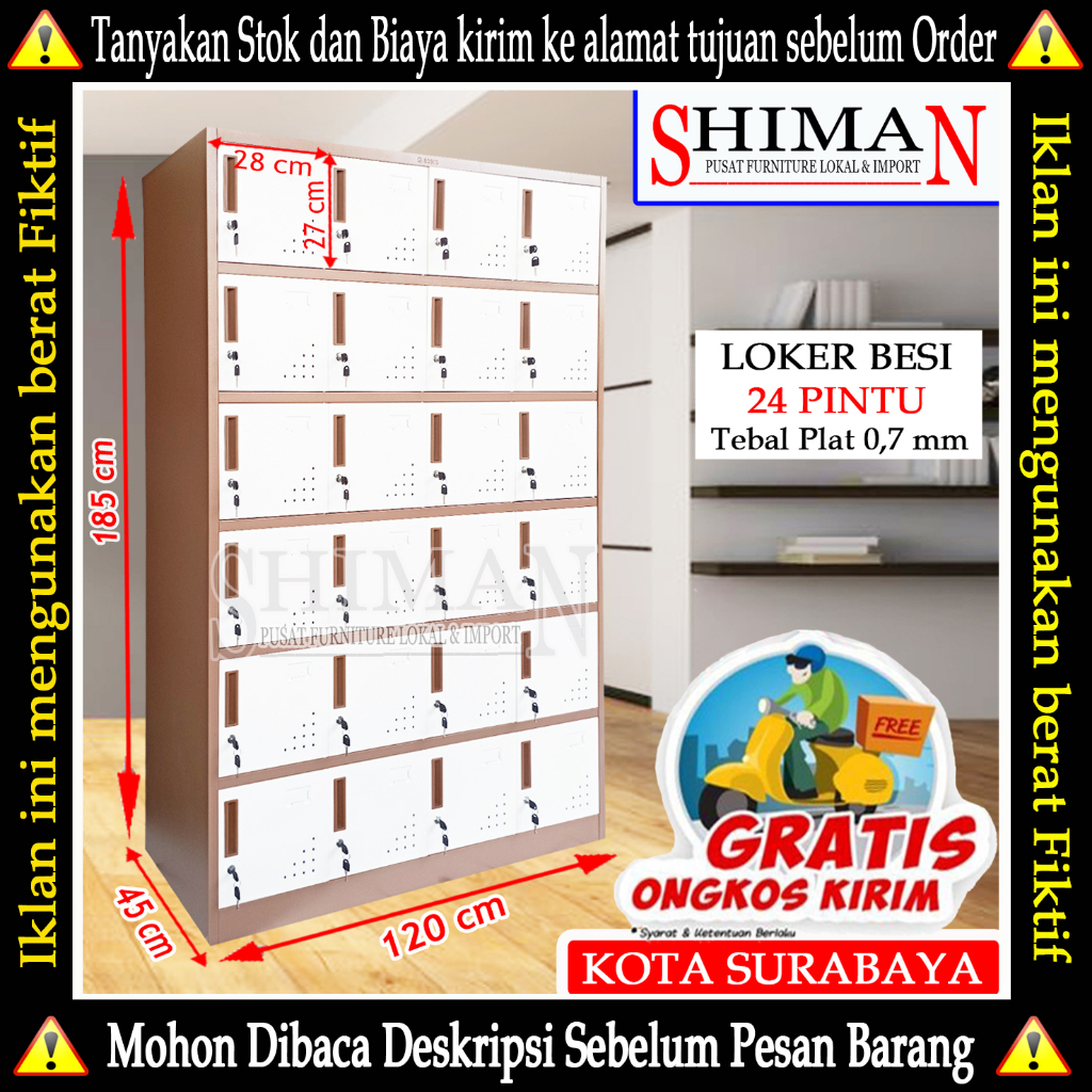 Jual Lemari Loker Loker Karyawan Besi 24 Pintu Besi AC LS424 Shopee