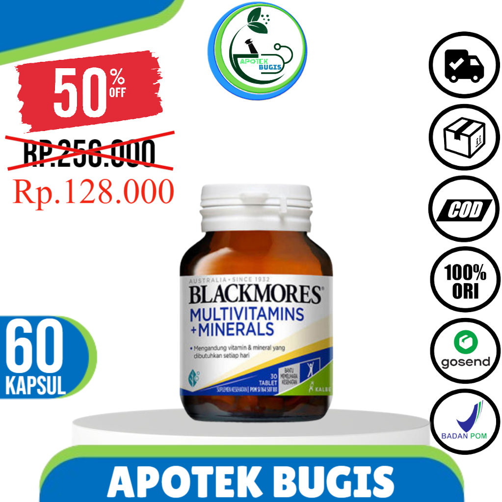 Jual Setengah Harga Blackmores Multivitamins Plus Minerals Bpom Kalbe