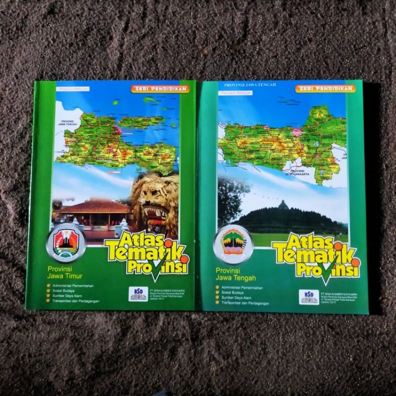 Jual Original Buku Peta Atlas Tematik Provinsi Jawa Timur Jawa Tengah