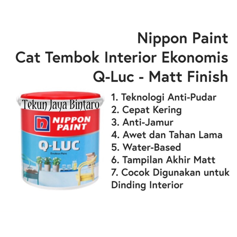 Jual CAT TEMBOK QLUC 4 5 KG KHUSUS GOSEND GRAB Q Luc NIPPON PAINT