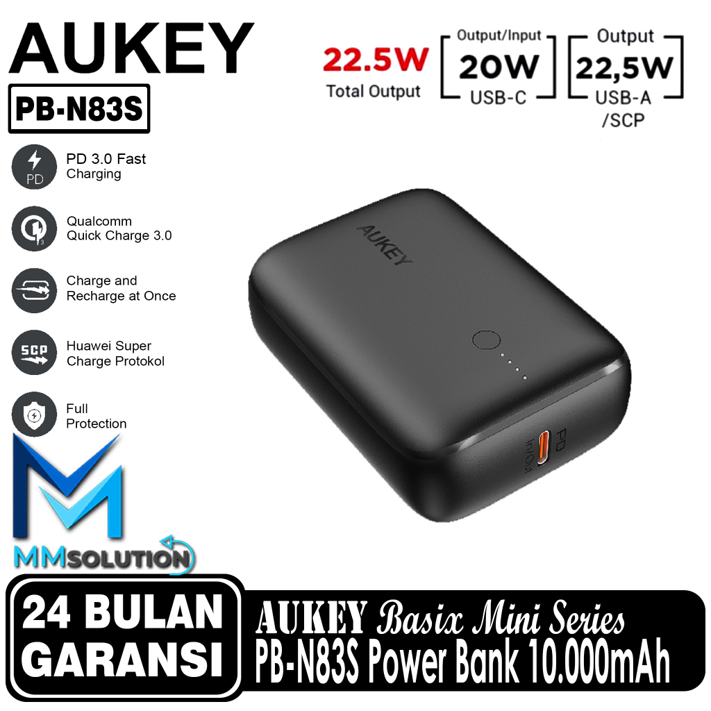 Jual AUKEY Powerbank PB N83S 10 000mAh PD 3 0 Fast Charging 18W 22 5W