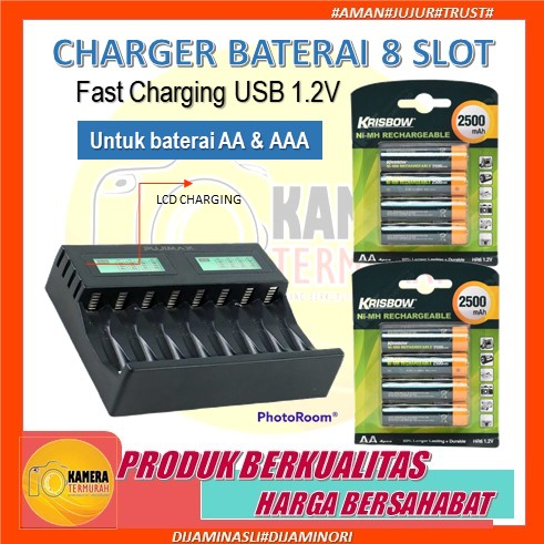 Jual Paket Krisbow Set Baterai Rechargeable Size Aa 2500 Mah 4 Pcs