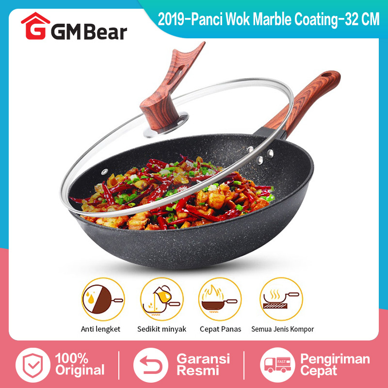 Jual Gm Bear Wajan Penggorengan Marble Cm Fry Pan Marble Cm