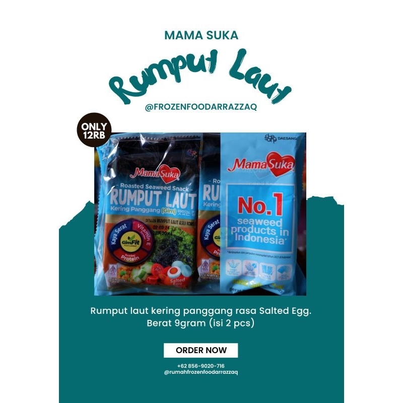 Jual Rumput Laut Kering Panggang MamaSuka 1pak Isi 2pcs Shopee Indonesia