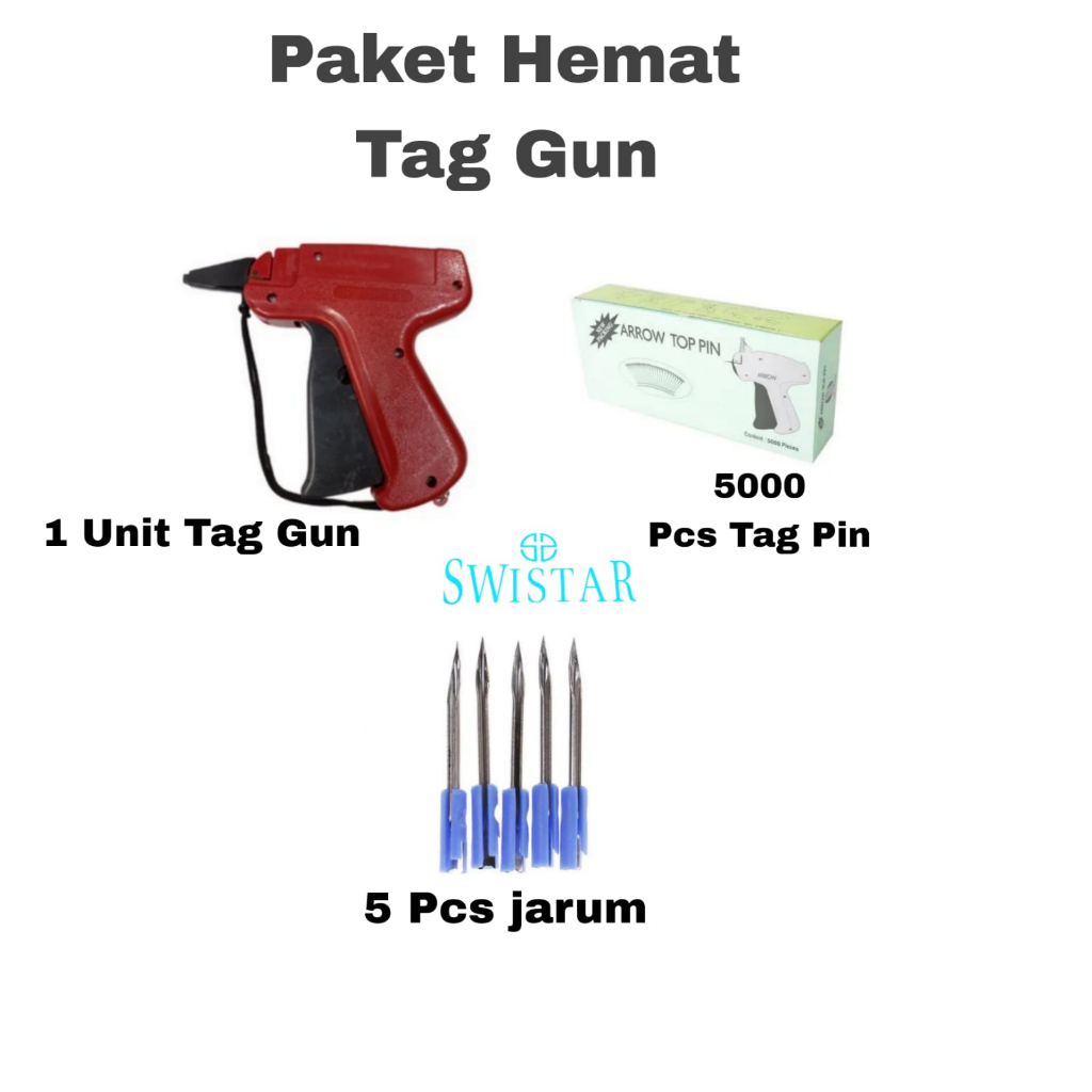 Jual Paket Hemat Tag Gun Alat Tembak Label Merk Brand Laundry