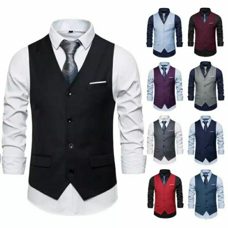 Jual Vest Formal Rompi Setelan Dalaman Jas Pria Groomsmen Wedding