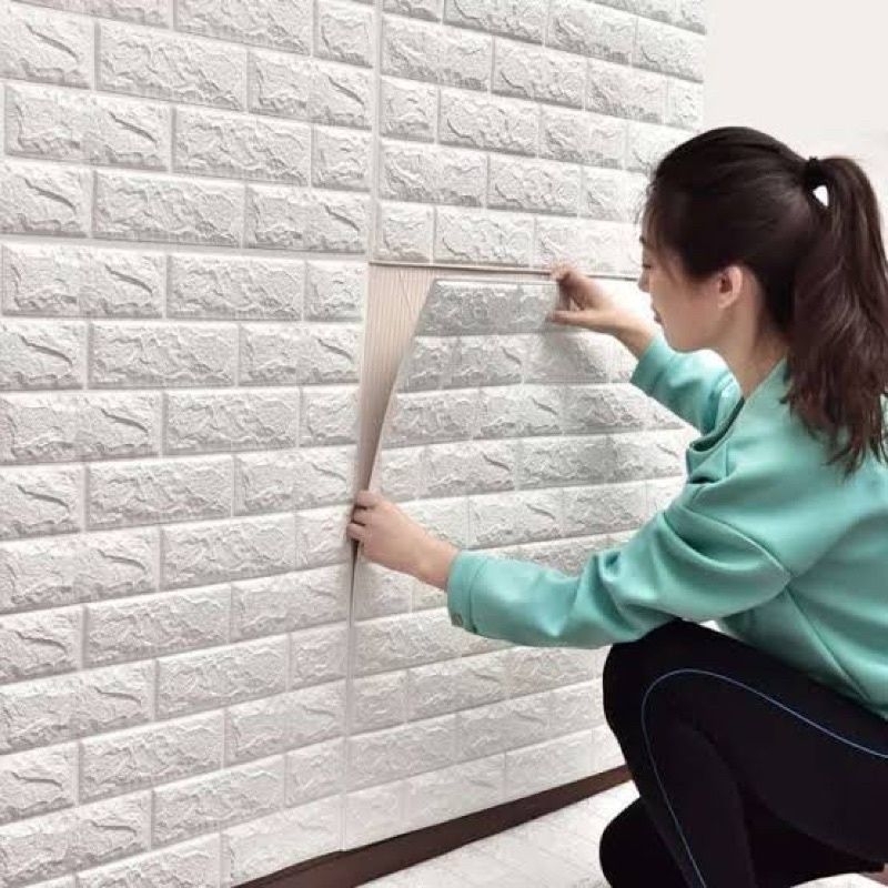 Jual Wallfoam Premium D Wallpaper Foam Bata Putih Brick Tebal Mm