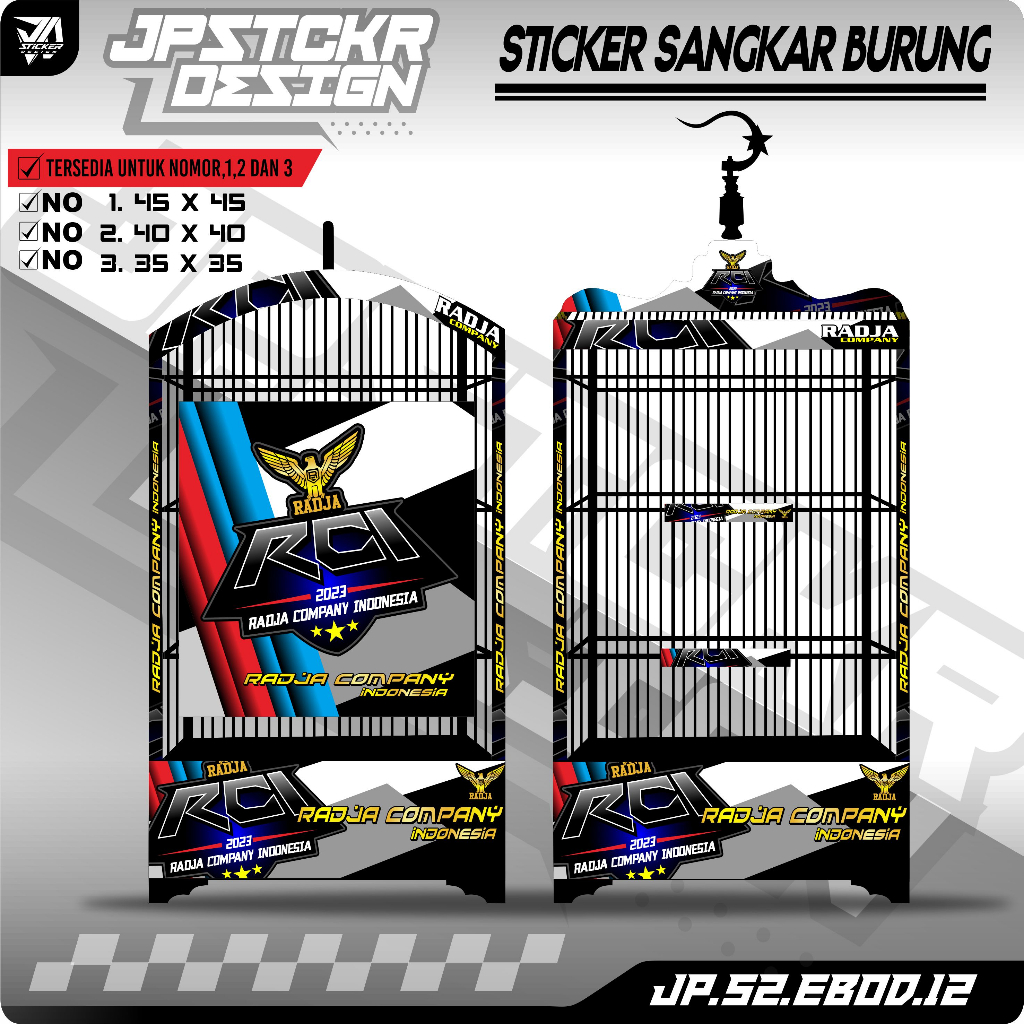 Jual Stiker Decal Sangkar Burung Sticker Dekal Kandang Ebod Kotak BnR