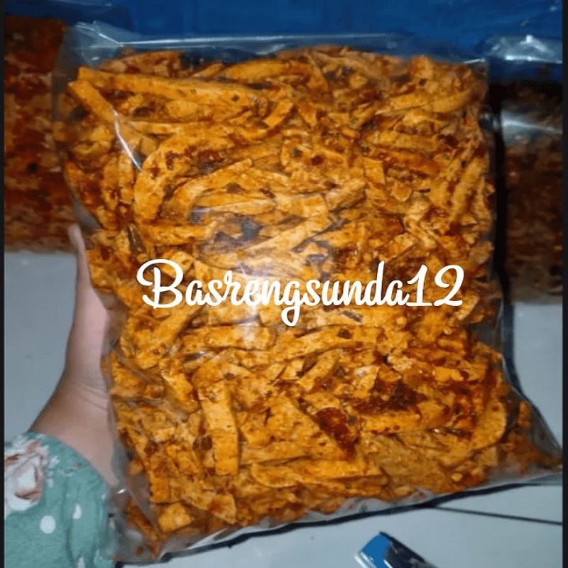 Jual Basreng Baso Goreng Mercon Pedas Extra Daun Jeruk Gram