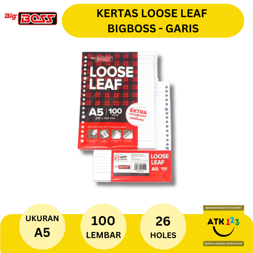 Jual Kertas Loose Leaf A5 Garis Isi 100 Lembar Shopee Indonesia