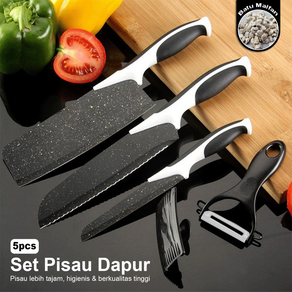 Jual Pisau Dapur Pcs Stainless Steel Batu Maifan Premium Anti Lengket