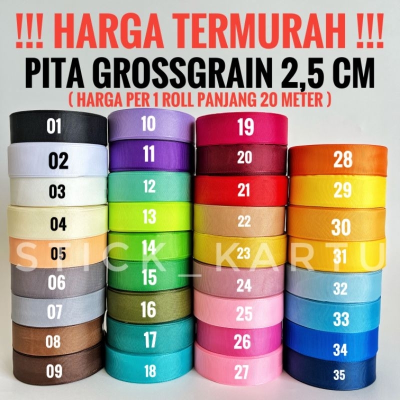 Jual Pita Grossgrain Premium Cm Inch Roll Panjang Meter