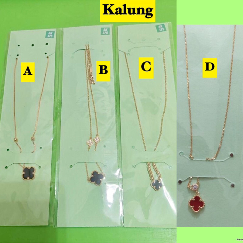 Jual Kalung Dan Gelang Serut Van Cleef Clover Vancleef VC UBS Merah