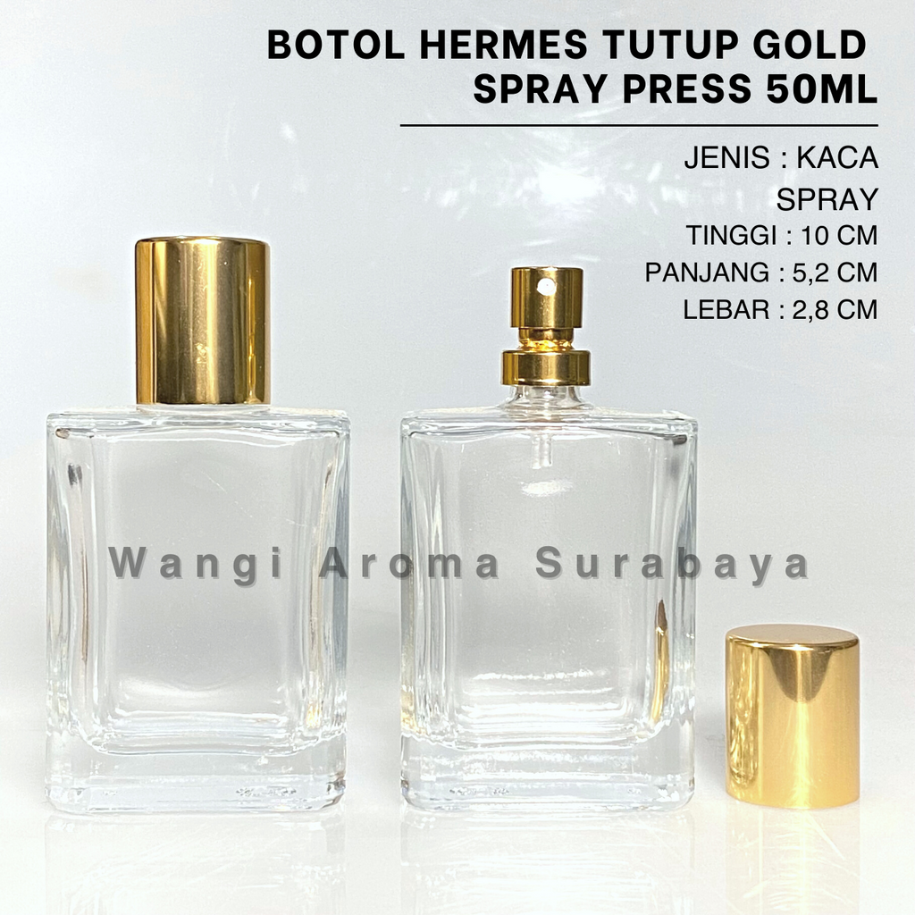 Jual Botol Hermes Ml Spray Press Tutup Gold Botol Parfum Hermes