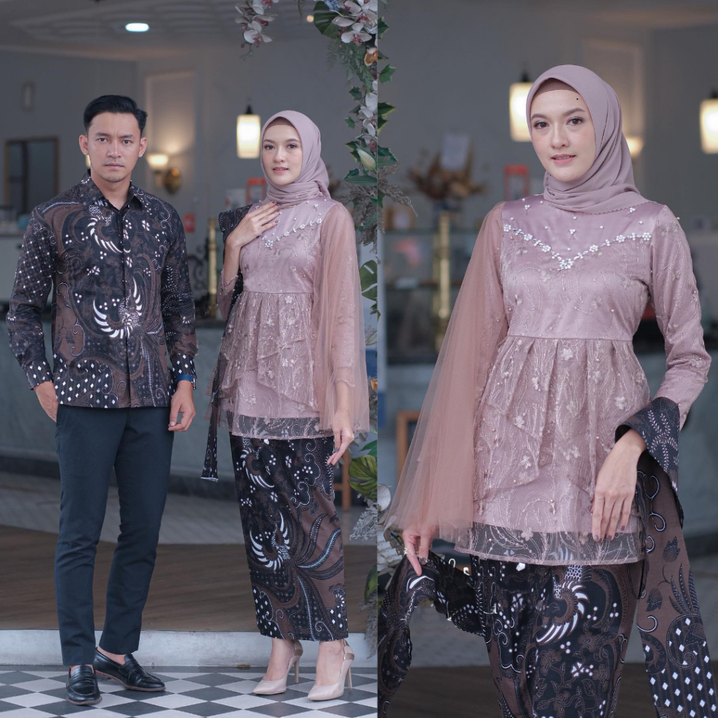 Jual Sett Set Kebaya Couple Modern Kebaya Tunangan Lamaran Baju Wisuda