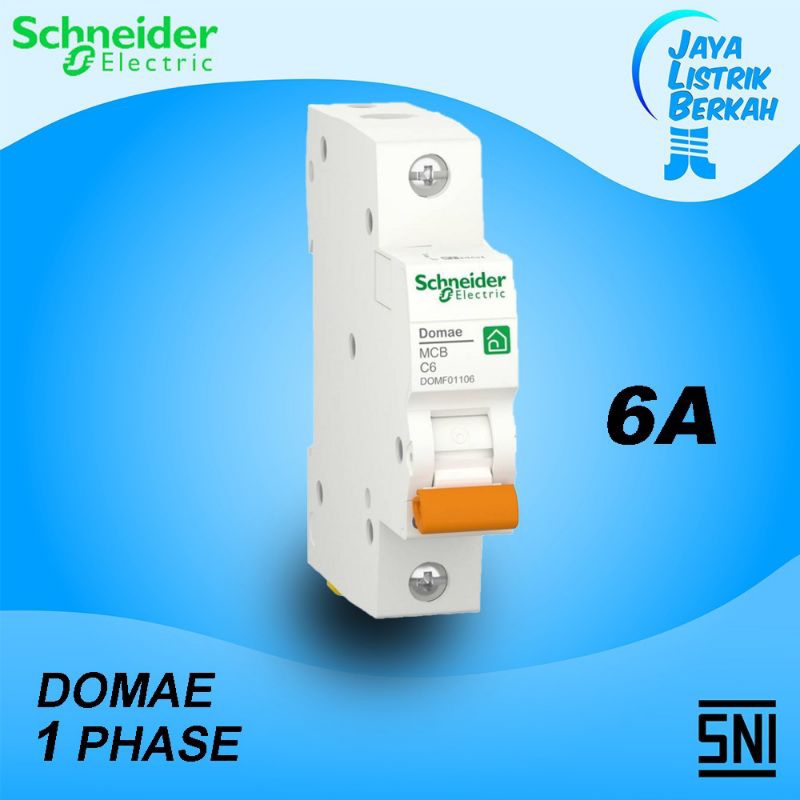 Jual MCB NEW DOMAE SCHNEIDER 1 PHASE 2A 4A 6A 10A 16A 20A 25A 32A