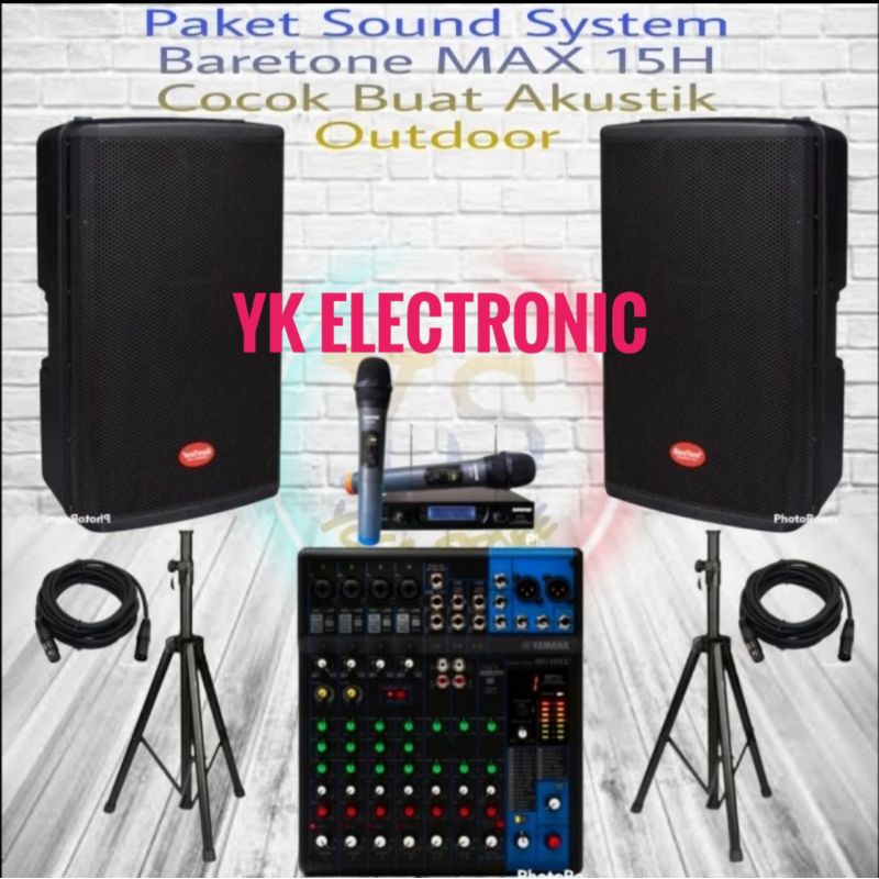 Jual Paket Sound System Baretone Max H Original Inch Mixer Yamaha