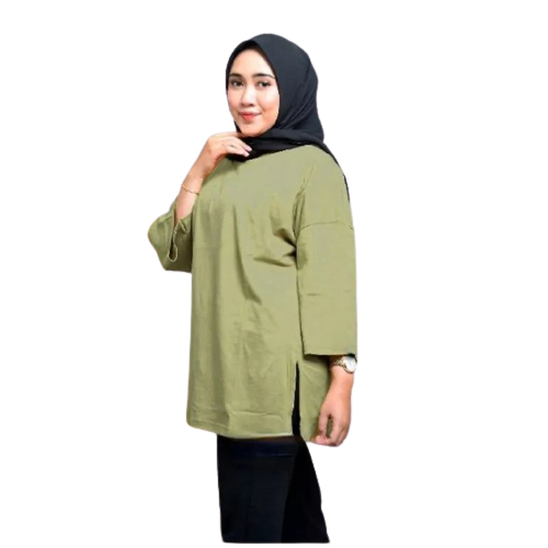 Jual Kaos Oversized Slit Daily Top Jumbo Xxl Basic Polos Lengan