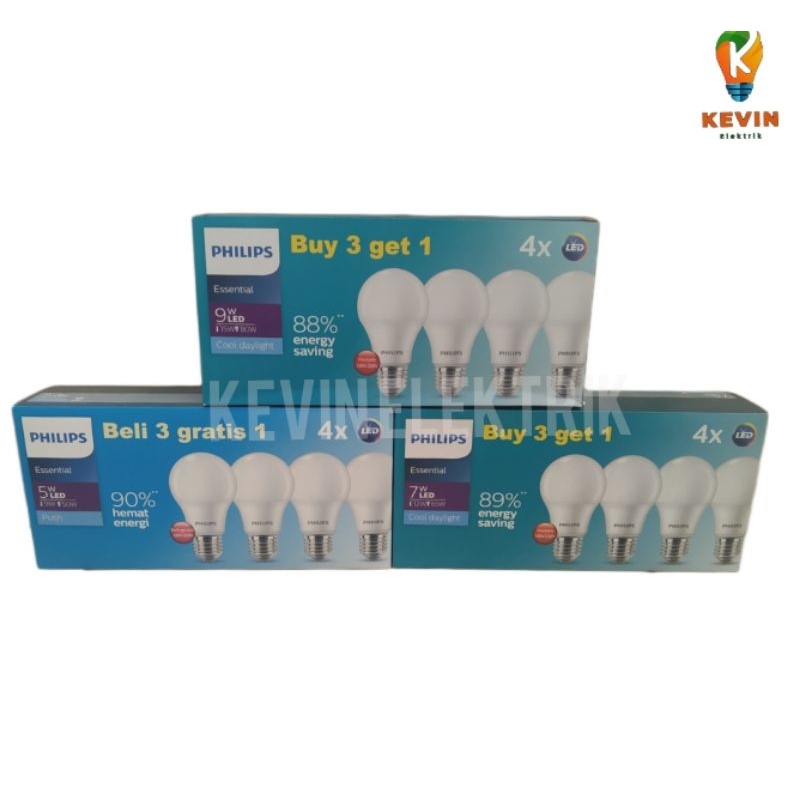 Jual Philips Lampu Led Essential Multipack Paket W W W Putih