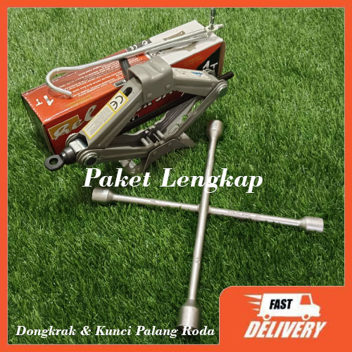 Jual Paket Dongkrak Jembatan 1 Ton Kunci Roda Mobil Palang 4 Way Lug